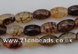 CAG1451 15.5 inches 8*12mm rice dragon veins agate beads