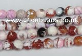 CAG1502 15.5 inches 6mm faceted round fire crackle agate beads