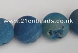 CAG1859 15.5 inches 20mm round matte druzy agate beads whholesale