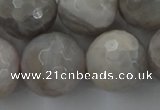 CAG1911 15.5 inches 20mm faceted round grey agate beads wholesale