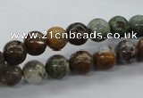 CAG1916 15.5 inches 8mm round green magic agate beads wholesale