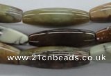 CAG1925 15.5 inches 8*30mm rice green magic agate beads wholesale