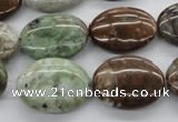 CAG1939 15.5 inches 15*20mm oval green magic agate beads