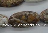 CAG1940 15.5 inches 15*30mm oval green magic agate beads