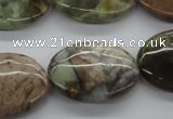 CAG1941 15.5 inches 18*25mm oval green magic agate beads