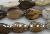 CAG1954 15.5 inches 13*18mm flat teardrop green magic agate beads