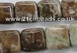 CAG1963 15.5 inches 16*16mm square green magic agate beads