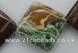 CAG1975 15.5 inches 30*30mm diamond green magic agate beads