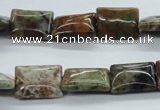 CAG1978 15.5 inches 12*16mm rectangle green magic agate beads