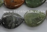 CAG1995 15.5 inches 18*25mm flat teardrop green magic agate beads