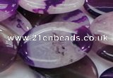 CAG202 15.5 inches 25*35mm oval purple agate gemstone beads