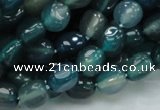 CAG213 15.5 inches 8*10mm freeform blue agate gemstone beads