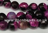 CAG2263 15.5 inches 10mm faceted round fire crackle agate beads