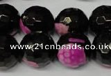 CAG2267 15.5 inches 18mm faceted round fire crackle agate beads