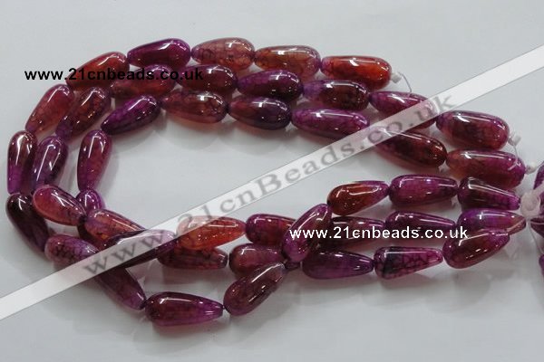 CAG251 15.5 inches teardrop 13*28mm dragon veins agate beads