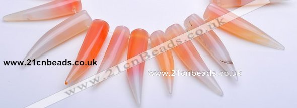 CAG271  10.5 inches 13*63mm talon shape agate stone beads Wholesale