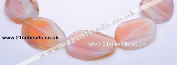 CAG272 30*40mm twisted oval agate stone beads Wholesale
