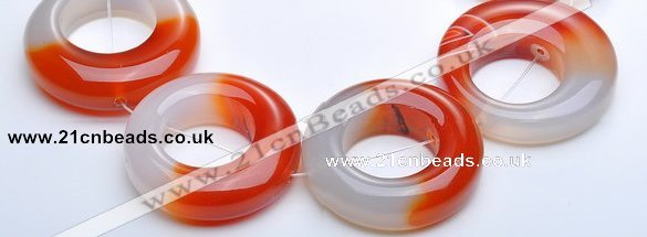 CAG293 15.5 inch donut 48mm agate stone beads Wholesale
