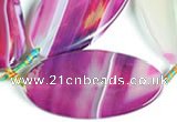 CAG298 30*60mm twisted oval agate stone beads Wholesale