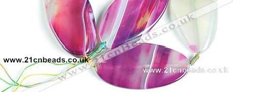CAG298 30*60mm twisted oval agate stone beads Wholesale