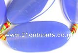 CAG306 24*49mm twisted oval agate stone beads Wholesale