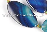 CAG308 21*41mm twisted oval  agate beads Wholesale