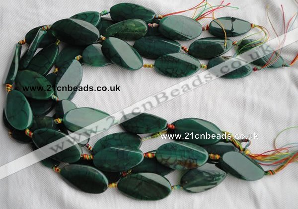 CAG311 22*39mm twisted oval agate stone beads Wholesale