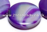 CAG314 40mm 14inches coin purple agate gemstone beads Wholesale