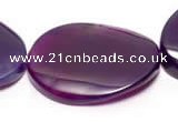 CAG317 30*40mm oval purple agate gemstone beads Wholesale