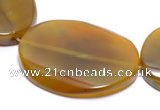 CAG318 30*40mm oval yellow lace agate gemstone beads Wholesale