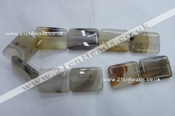 CAG3348 15.5 inches 30*40mm rectangle natural grey agate beads
