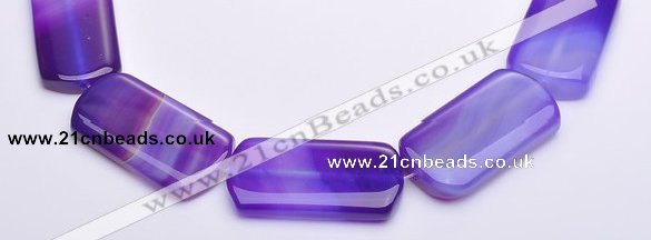 CAG345 20*40mm rectangle agate  gemstone beads Wholesale