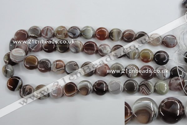 CAG3715 15.5 inches 16mm flat round botswana agate beads wholesale