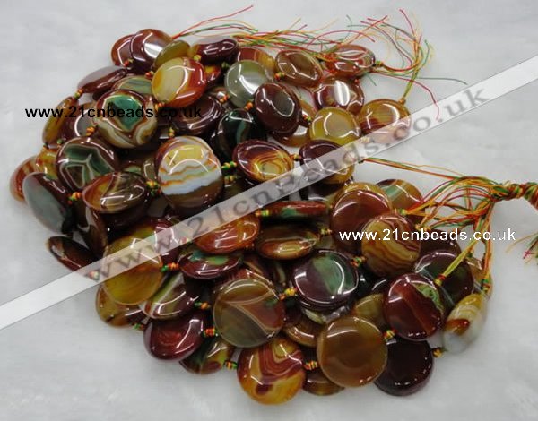 CAG401 15.5 inches 35mm coin agate gemstone beads Wholesale