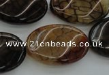 CAG4109 15.5 inches 20*30mm twisted oval dragon veins agate beads