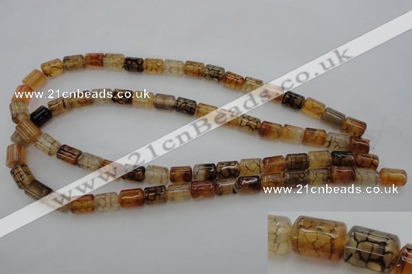 CAG4132 15.5 inches 8*11mm tube dragon veins agate beads