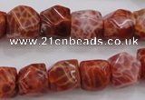 CAG4176 15.5 inches 10*11mm faceted nuggets natural fire agate beads