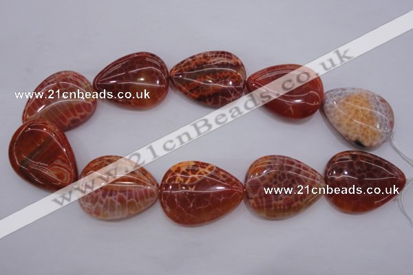 CAG4222 15.5 inches 30*40mm flat teardrop natural fire agate beads