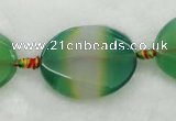 CAG426 15.5 inches 29*38mm twisted oval agate beads Wholesale