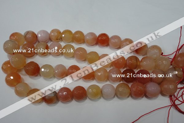 CAG4584 15.5 inches 16mm faceted round agate beads wholesale