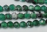 CAG4606 15.5 inches 4mm faceted round fire crackle agate beads