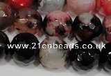 CAG4652 15.5 inches 8mm faceted round fire crackle agate beads