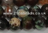 CAG4653 15.5 inches 8mm faceted round fire crackle agate beads