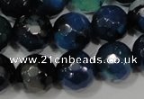 CAG4655 15.5 inches 8mm faceted round fire crackle agate beads