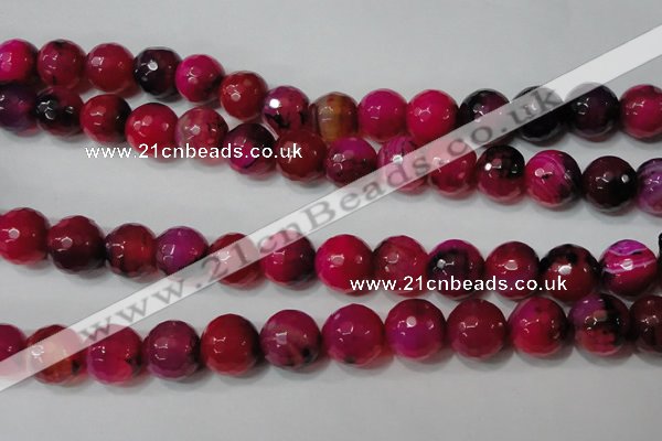 CAG4670 15.5 inches 10mm faceted round fire crackle agate beads