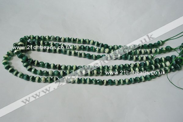 CAG4694 15.5 inches 6mm faceted round tibetan agate beads wholesale