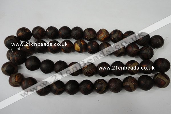 CAG4768 15 inches 16mm round tibetan agate beads wholesale