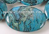 CAG485 15inches 20*30mm oval cyan crazy lace agate beads wholesale
