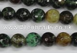 CAG4853 15 inches 10mm faceted round dragon veins agate beads