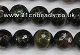 CAG4855 15 inches 14mm faceted round dragon veins agate beads